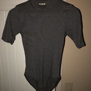 Striped Turtleneck Bodysuit